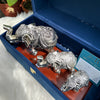 Pure Silver Elephant Family