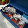 Pure Silver Elephant Family